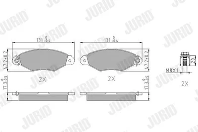 Produktbild von JURID Bremsbeläge Satz Vorne für RENAULT KANGOO (KC0/1) 571931J