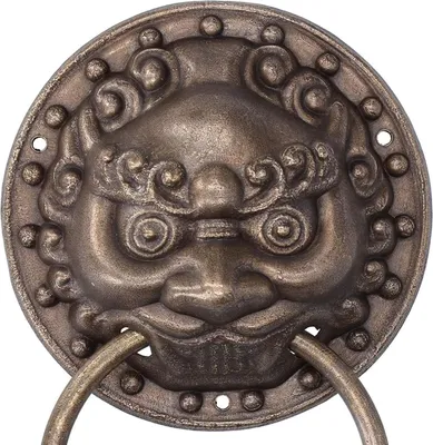 Produktbild von Antike bronzene Löwentürklinke - Retro-Messing - 14 x 9,8 cm
