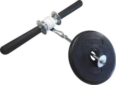 Produktbild von Arm Trainer Schwarz für Hand- und Unterarmtraining, mit Schaumstoffgriffen, anpassbar für 30 mm Gewichte