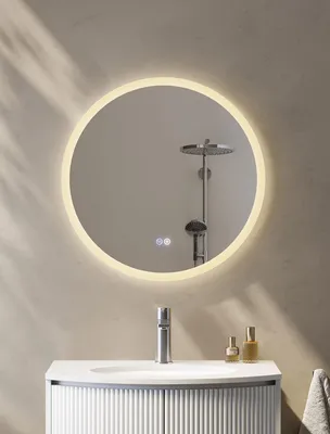 Runder LED-Badspiegel 60 cm, Touchschalter, 3 Farben dimmbar