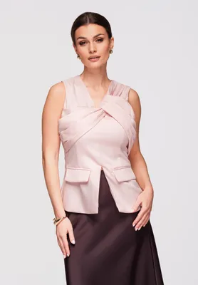 Produktbild von LARICA Figurbetontes Top V-Ausschnitt Elegantes Damenoberteil OW-TS-E0001 pink M