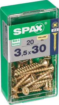 Image de Lot de 20 vis acier tête fraisée pozidriv SPAX, Diam.3.5 mm x L.30 mm