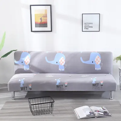 Produktbild von Futon Schonbezug Armlose Sofabezug Stretch Schlafsofa Schonbezug Protector Elastic (1, Glückliches Königreich)