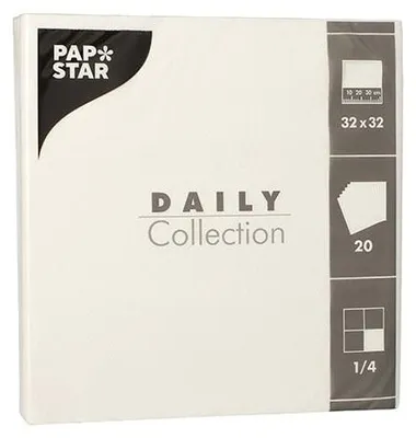 Produktbild von Servietten "DAILY Collection" 1/4-Falz 32 cm x 32 cm weiss