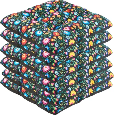 Produktbild von SuperKissen24. Stuhlkissen Sitzkissen für stühle - 6er Set 45x45 cm - Outdoor und Indoor - Folk