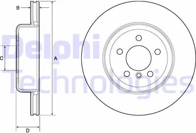 Produktbild von 2x DELPHI Bremsscheibe BG4752C für BMW 3 Touring (F31) 3 Limousine (F30 F80)