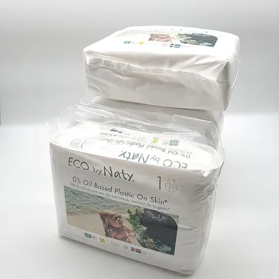 Image de NATY - Paquet de 4 paquets de couches taille 1 nouveau-né 2-5 kg 25 pcs