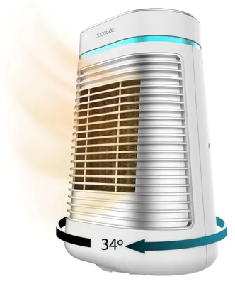 Productafbeelding van Cecotec 08273, Elektrische keramische verwarming met ventilator, voor binnen gebruik, tafelmodel, wit, draaibaar