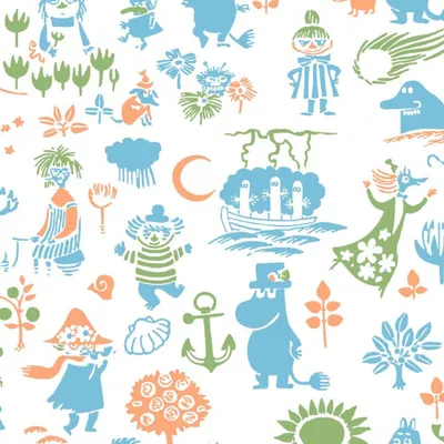 Produktbild von HAVI Moomin Servietten - Moomin-Charaktere „Muumi rakastuu“, bunt 33cm
