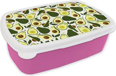 Produktbild von KitchenYeah® Lunchbox Brotzeit Brotdose 17x11 cm Muster - Avocado - Frucht Kinder Brotzeitdose - Lunchpaket - Brotkasten  - Sandwich Box