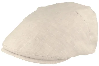 Sehr leichte einfarbige Flatcap aus 100% Leinen von Hut-Breiter in grau
