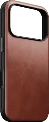 Image de Nomad Horween Modern cuir coque iPhone 17 Pro – Contrôle précis de la caméra avec bouton en cristal de saphir – Boutons en aluminium recyclé pour un design durable et élégant – Fabriqué avec 50% de polycarbonate recyclé pour une durabilité accrue