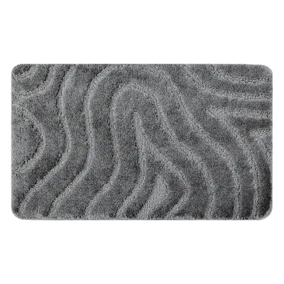 Produktbild von Badteppich SUPREME WAVES, Wellen, rutschfest, weich – grau Grau 50x80 cm