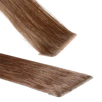Image de hair2heart Invisible Tape Extensions cheveux humains premium - 10 bandes 50cm 8/1 blond clair cendré