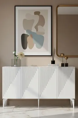 Produktbild von Skye Decor, Hochwertiger Konsolentisch, 150 cm, Weiß, 100% Melamin, Modernes Design