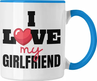 Produktbild von Trendation - I Love My Girlfriend Tasse Geschenk für Freund Beziehung Liebe Geschenkidee Kaffee-Becher (Blau)