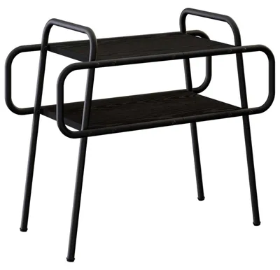 Zdjęcie produktu dla Stolik kawowy Czarny dąb 60 x 30 x 51 cm Drewno inżynieryjne