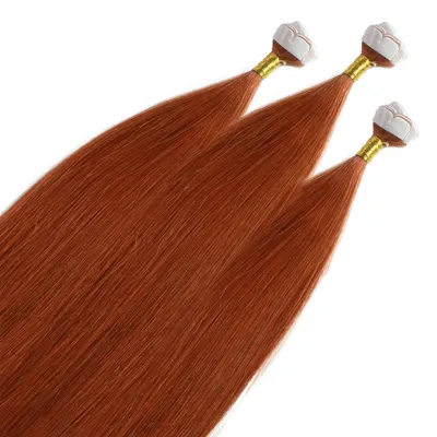 Image de Extensions de cheveux adhésives, couleur cuivre, 50 cm