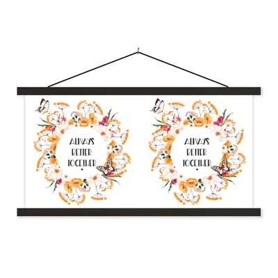 Produktbild von MuchoWow® Textilposter Gemeinsam immer besser - Sprichwörter - Zitate 150x75 cm mit schwarzem Rahmen - Posterleiste