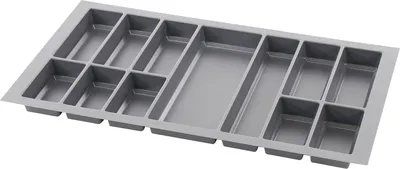 Produktbild von Agoform Besteckeinsatz Classico kürzbar 490x840x50,5mm, Kunststoff schiefergrau