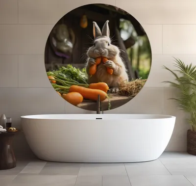 Produktbild von Wallario wasserfestes Poster selbstklebend 120 x 120 cm, Karottenliebhaber, Badezimmerposter Spritzschutz mit Hochglanzoberfläche in Glasoptik