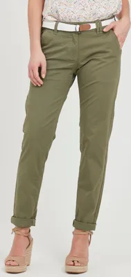 Produktbild von OXMO OXChakira Damen Chino Hose Stoffhose mit Gürtel Stretch Eingrifftaschen Baumwollmischung Regular fit