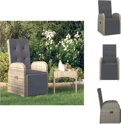 Produktbild von vidaXL Garten-Liegestuhl mit Auflage Poly Rattan Grau -  Gartenstühle