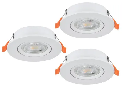 Obrázek produktu pro EGLO Sada 3 LED bodových světel Barranco, stropní svítidla s přepínačem, otočná stropní svítidla, teplá bílá – studená bílá, včetně žárovek GU10, průměr 9 cm