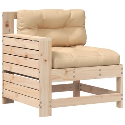 Produktbild von Gartensofa mit Armlehne und Kissen Massivholz Kiefer