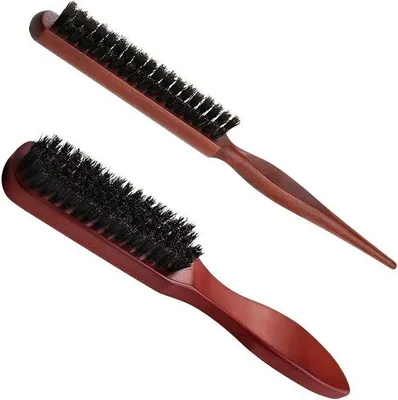 Produktbild von Famanu Haarbürste aus Wildschweinborsten - Für Haar- und Bartstyling, Kopfhautmassage - 2 Stück
