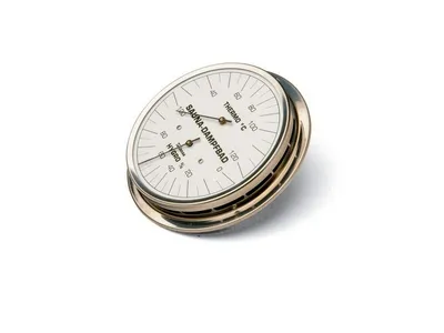 Produktbild von Dampfbadklimamesser 130 mm Edelstahl robust, Hygrometer (0-100%), Thermometer (30-120°C)
