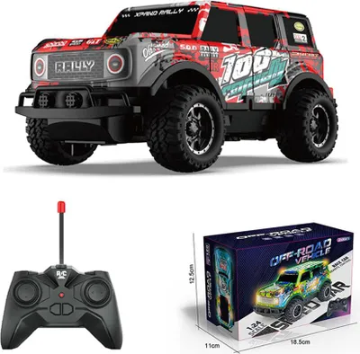 Zdjęcie produktu dla Kyamrc Y243 1: 24 Mini zdalne sterowanie samochód zabawki 10km / h RC Offroad Model pojazdu dla chłopców czerwony