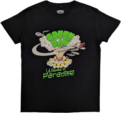 Immagine prodotto di Green Day - Maglietta "Welcome To Paradise" per uomo/donna Unisex RO1447 (L) (Nero)