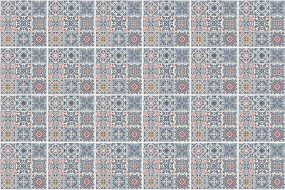 Produktbild von Fliesenaufkleber 15x15 cm – 24 Stück – Selbstklebend – Wasserfest – Pflegeleicht – Hitzebeständig – Für Küche & Bad – Geometrische Fliesenanordnungen