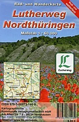 Obrázok produktu pre Lutherweg – Severné Durínsko 1:60 000 Cyklistická a turistická mapa