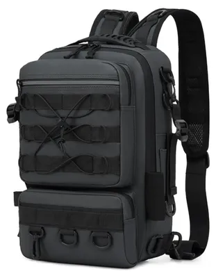 Immagine prodotto di INF Zaino da pesca 40L - Tessuto Oxford resistente all'acqua, Multi-scomparto con portacanne e modalità di trasporto convertibili