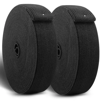 Produktbild von Gummiband Elastikband Gummilitze - 30 mm - Polyester - Schwarz - 2 Rollen à 10 m - Zum Nähen und Reparieren von Kleidung