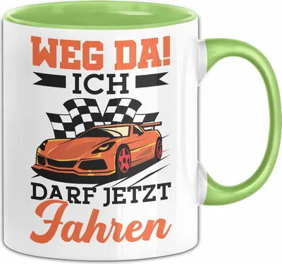 Produktbild von Führerschein Bestanden Tasse Geschenk Bestandende Führerscheinprüfung Geschenkidee Weg Da Ich Darf Jetzt Fahren Kaffee-Becher (Grün)