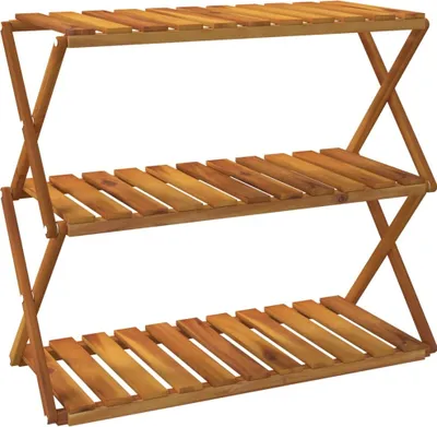 Zdjęcie produktu dla vidaXL Składana półka 3 półki brązowa 70x31x63 cm lite drewno akacjowe