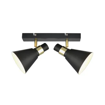 Image de Italux Biagio, applique et plafonnier industriel noir MB-H16079M-2