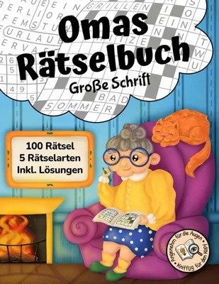 Produktbild von Omas Rätselbuch Große Schrift, 100 große Rätsel für Senioren