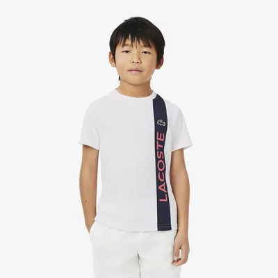 Productafbeelding van LACOSTE T-shirt TJ8489 voor Jongens, WIT/MARINEBLAUW, Maat 6