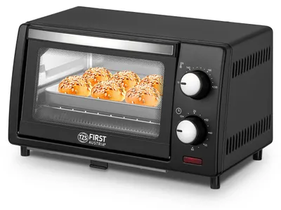 Immagine prodotto di TZS First Austria - Mini Forno 10L 800W - Fornetto con regolazione della temperatura fino a 230°C - Con timer di 60 min, 2 altezze di inserimento, teglia e griglia - Per cucine piccole e campeggio