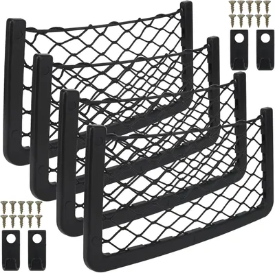 Imagen del producto de Red de almacenamiento para el maletero, de 36x18 cm, con 4 unidades, fabricada en poliéster, ideal para organizar y asegurar objetos en el vehículo