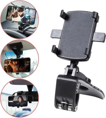 Produktbild von Multifunktionale Auto Handyhalterung - Universell für Armaturenbrett, Rückspiegel & Innenraum, 360° Drehbar & Einfach zu Montieren