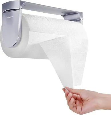 Produktbild von Famanu Küchenrollenhalter Einhandfunktion - Silber