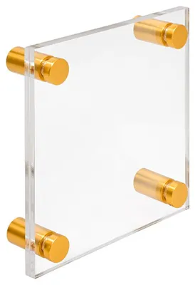 Produktbild von Firmenschild Namensschild Acrylglas 100x100 mm – inkl. 4 Alu-Abstandshalter 13x19 mm, Gold, Türschild