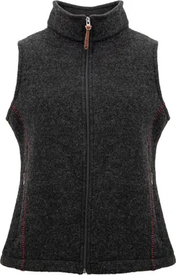 Produktbild von Damen Trachtenweste 422901 Anthrazit mit gesticktem Hirschkopfmotiv