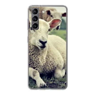 Produktbild von MuchoWow® Handyhülle Schutzhülle Hülle für Samsung Galaxy S21 Schaf - Lamm - Gras Silikon Softcase Handy Hülle - Softcase