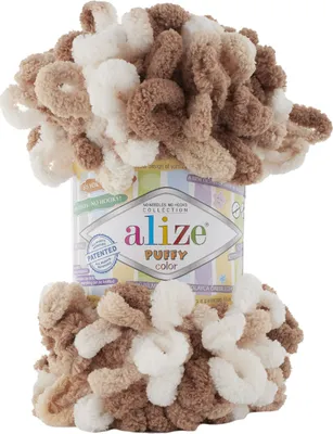 Produktbild von 100g Strickgarn ALIZE Puffy Color Fingerstrickgarn Schlaufenwolle Stricken ohne Nadel